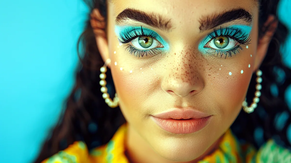 Ein blaues Auge mit zartem Blautönung am Lidrand, die Iris ist hell und klar.